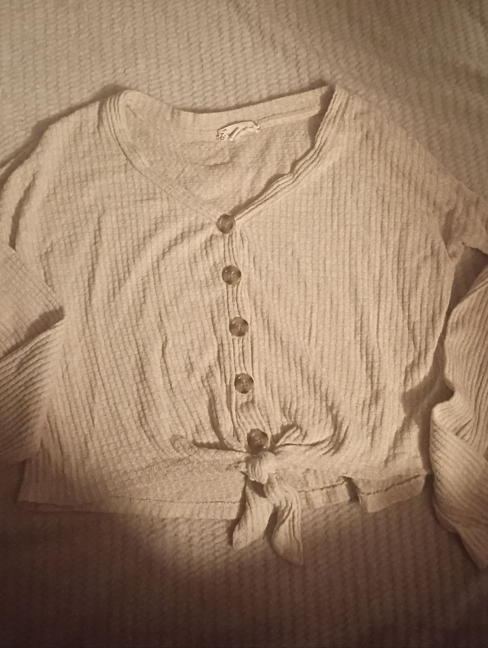 🎆Cream cropped sweater long jon material